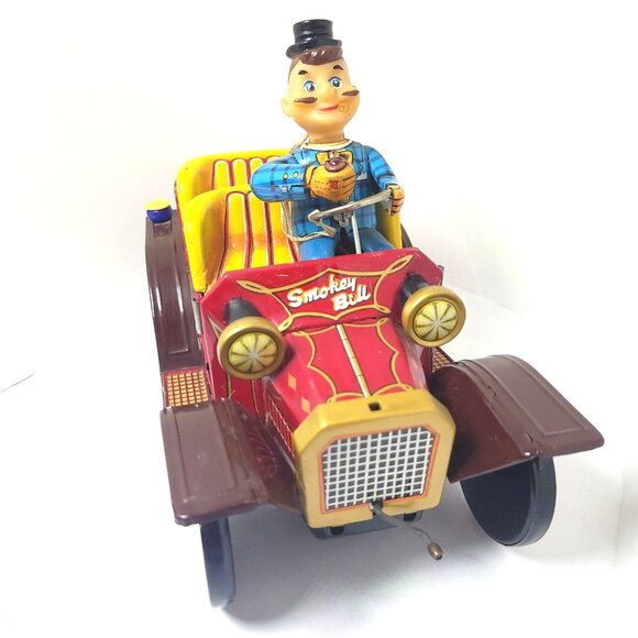 Tin Toy Vintage Smokey Bill Battery Operated Japan 1960 Good Condition See image - Picture 1 of 14